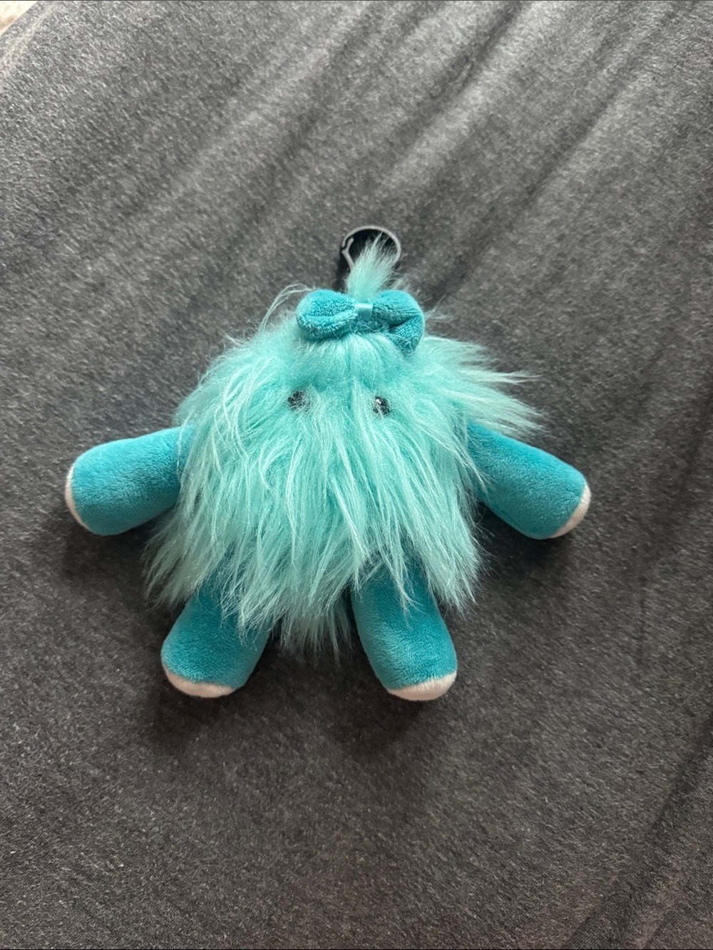 Scentsy Teal Furry Plush Bag Charm with Bow
